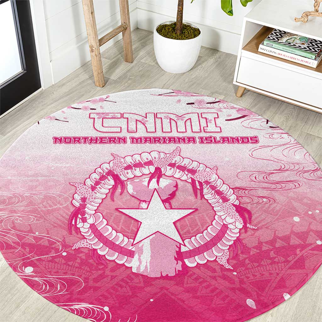 Sakura Marianas Round Carpet CNMI Seal LT05 Pink - Polynesian Pride