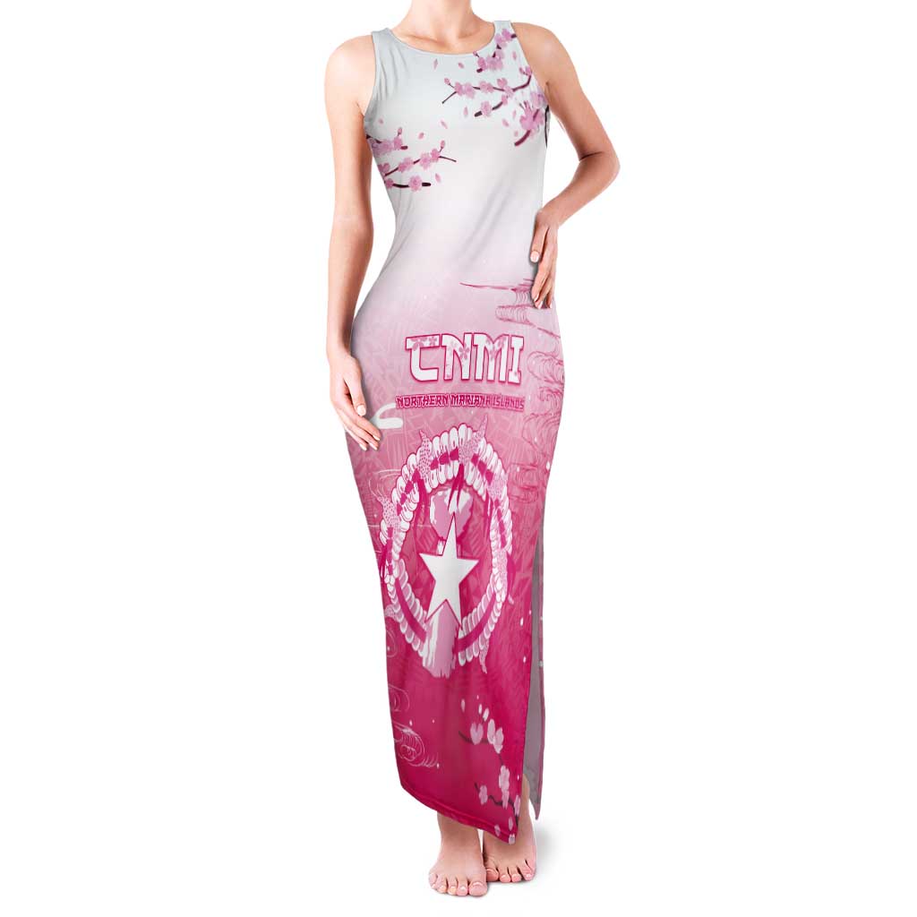 Personalized Sakura Marianas Tank Maxi Dress CNMI Seal