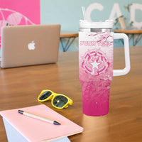 Personalized Sakura Marianas Tumbler With Handle CNMI Seal