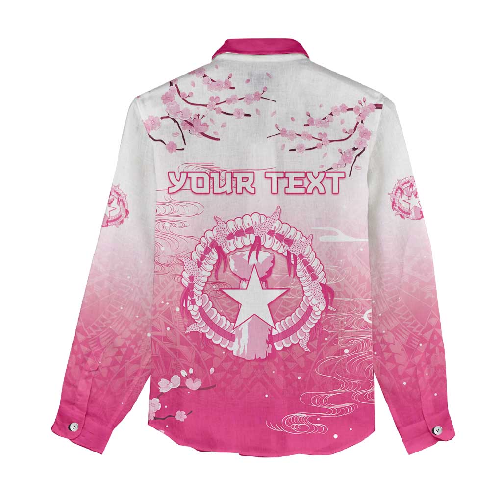 Personalized Sakura Marianas Women Casual Shirt CNMI Seal LT05 - Polynesian Pride