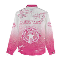Personalized Sakura Marianas Women Casual Shirt CNMI Seal LT05 - Polynesian Pride