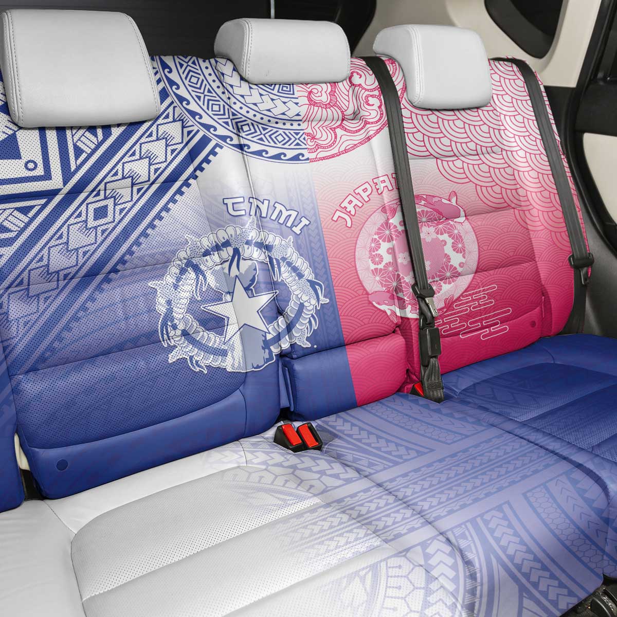 Northern Mariana Islands And Japan Together Back Car Seat Cover