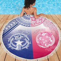 Northern Mariana Islands And Japan Together Beach Blanket
