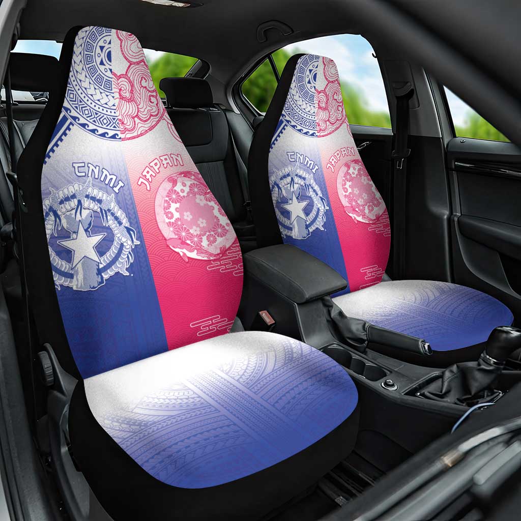 Northern Mariana Islands And Japan Together Car Seat Cover