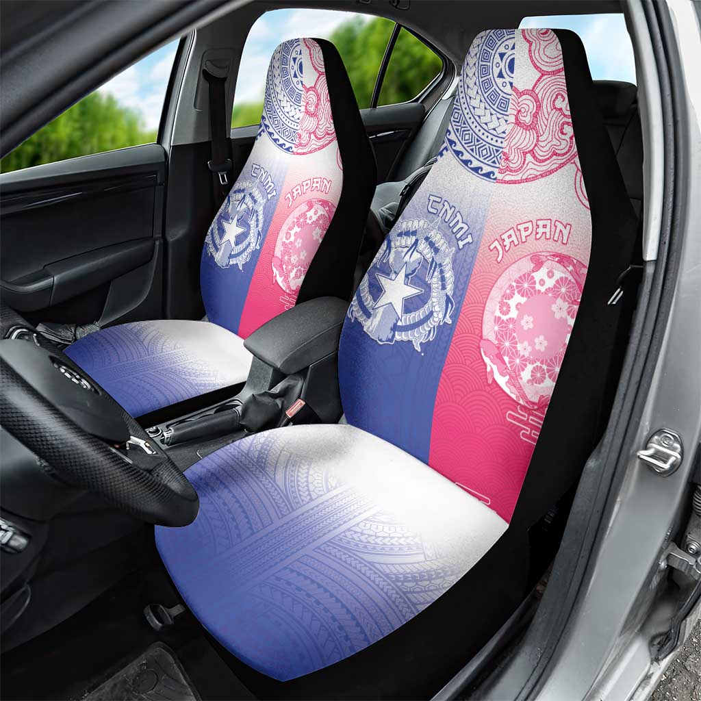 Northern Mariana Islands And Japan Together Car Seat Cover