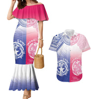 Custom Northern Mariana Islands And Japan Together Couples Matching Mermaid Dress and Hawaiian Shirt