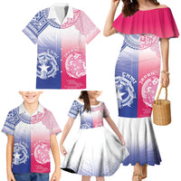 Custom Northern Mariana Islands And Japan Together Family Matching Mermaid Dress and Hawaiian Shirt