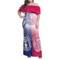 Custom Northern Mariana Islands And Japan Together Family Matching Off Shoulder Maxi Dress and Hawaiian Shirt
