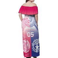 Custom Northern Mariana Islands And Japan Together Family Matching Off Shoulder Maxi Dress and Hawaiian Shirt
