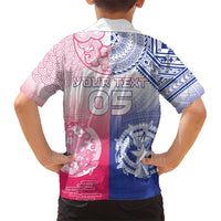 Custom Northern Mariana Islands And Japan Together Family Matching Short Sleeve Bodycon Dress and Hawaiian Shirt