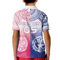 Custom Northern Mariana Islands And Japan Together Kid Polo Shirt