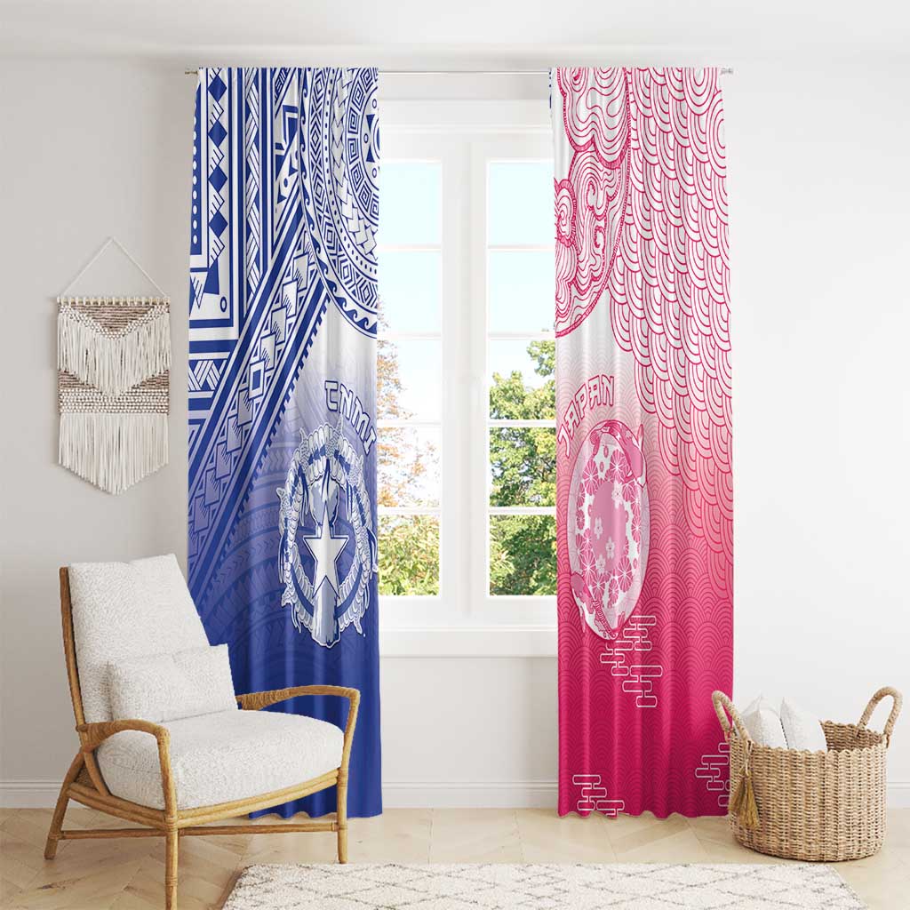 Northern Mariana Islands And Japan Together Window Curtain