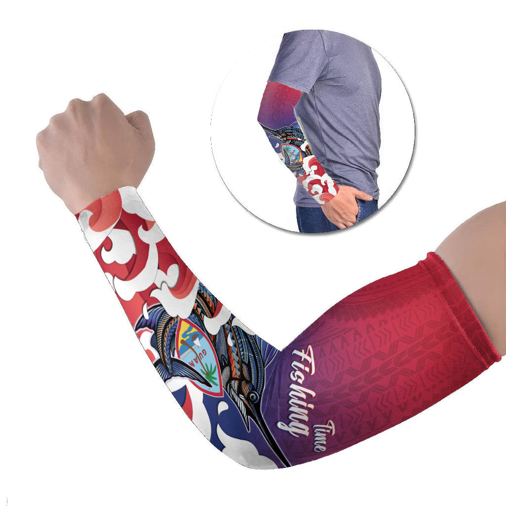 Guam Blue Marlin Fishing Arm Sleeves Polynesian Style