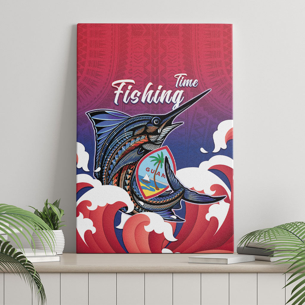 Guam Blue Marlin Fishing Canvas Wall Art Polynesian Style LT05 - Polynesian Pride