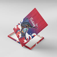 Guam Blue Marlin Fishing Canvas Wall Art Polynesian Style LT05 With Frame Red - Polynesian Pride