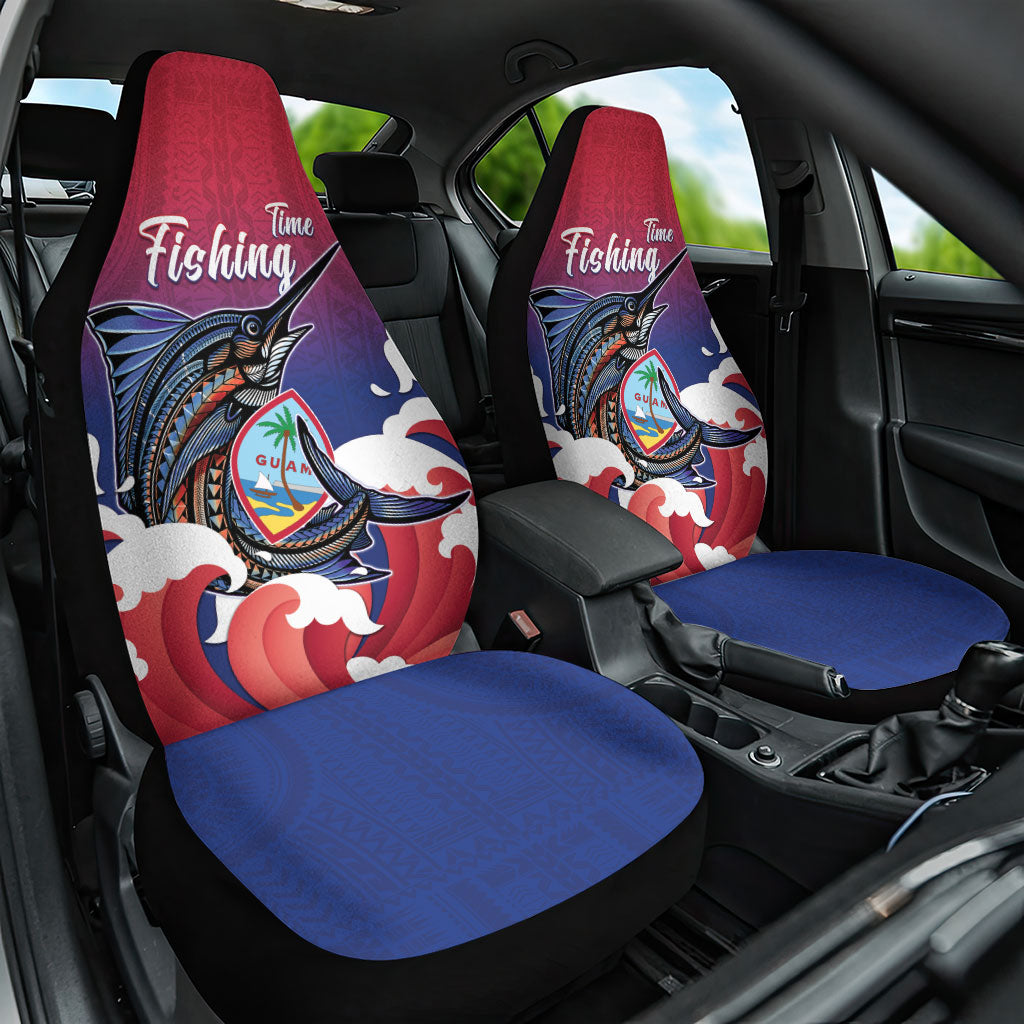 Guam Blue Marlin Fishing Car Seat Cover Polynesian Style LT05 One Size Red - Polynesian Pride