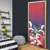 Guam Blue Marlin Fishing Door Cover Polynesian Style