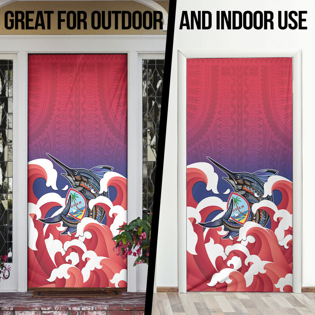 Guam Blue Marlin Fishing Door Cover Polynesian Style