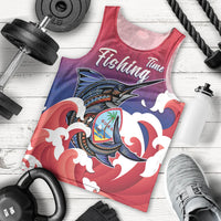 Guam Blue Marlin Fishing Men Tank Top Polynesian Style LT05 - Polynesian Pride