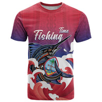 Guam Blue Marlin Fishing T Shirt Polynesian Style