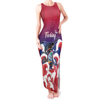 Guam Blue Marlin Fishing Tank Maxi Dress Polynesian Style