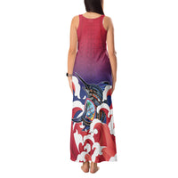 Guam Blue Marlin Fishing Tank Maxi Dress Polynesian Style