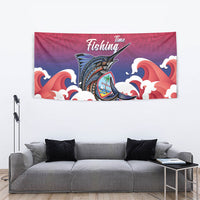 Guam Blue Marlin Fishing Tapestry Polynesian Style