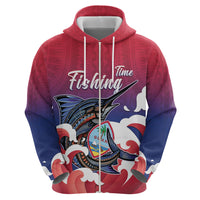Guam Blue Marlin Fishing Zip Hoodie Polynesian Style LT05 - Polynesian Pride