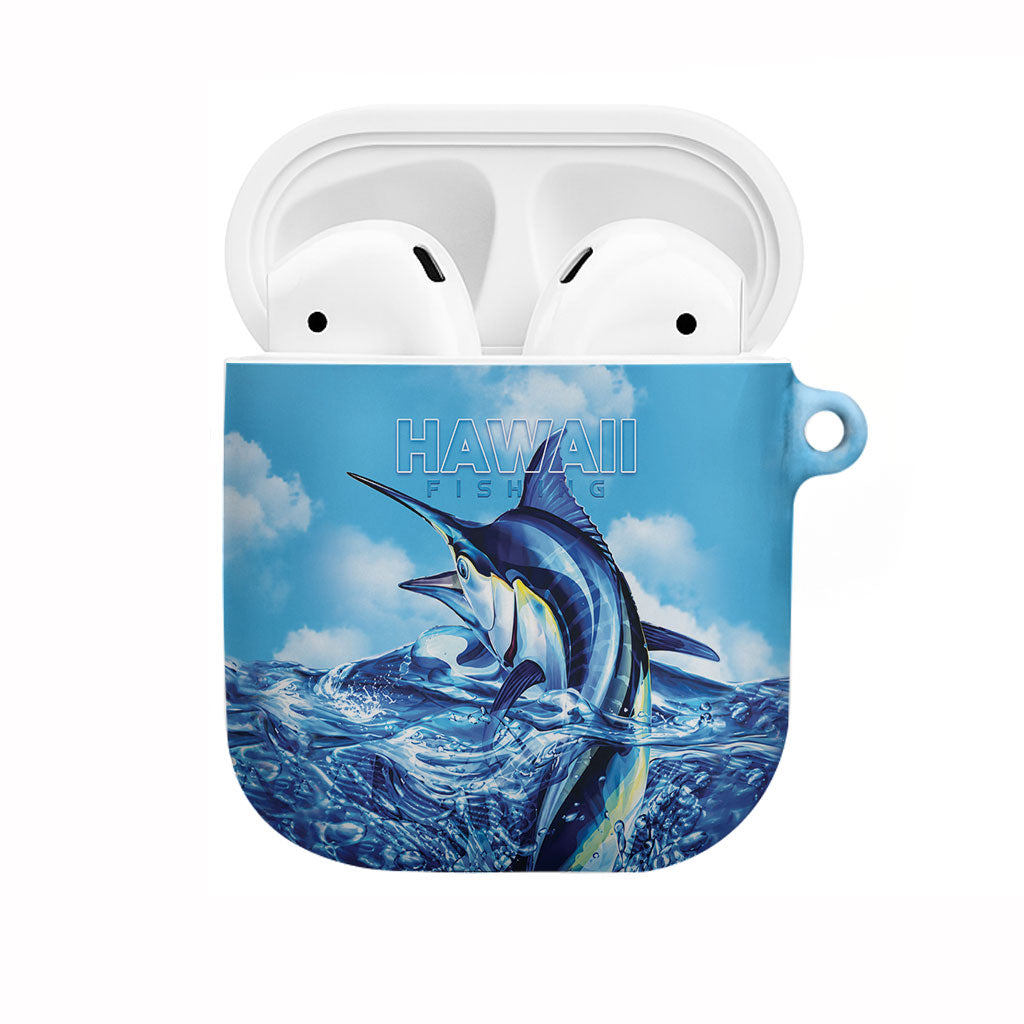 Hawaii Blue Marlin Fishing AirPods Case LT05 Blue - Polynesian Pride