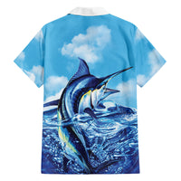 Hawaii Blue Marlin Fishing Family Matching Puletasi and Hawaiian Shirt
