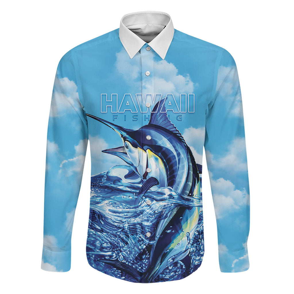 Hawaii Blue Marlin Fishing Family Matching Puletasi and Hawaiian Shirt