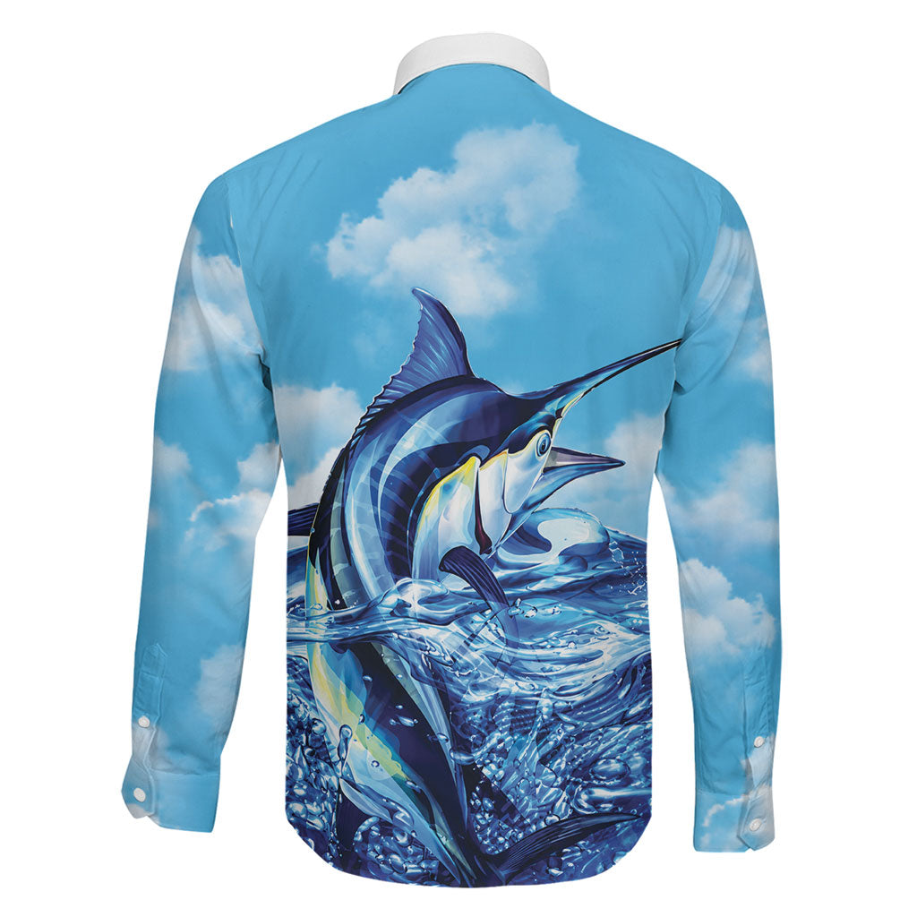 Hawaii Blue Marlin Fishing Family Matching Puletasi and Hawaiian Shirt