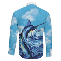 Hawaii Blue Marlin Fishing Family Matching Puletasi and Hawaiian Shirt
