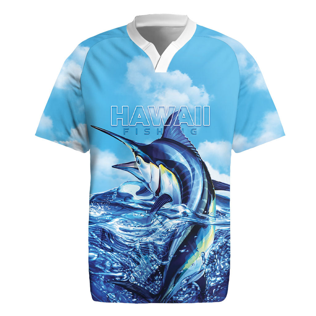 Hawaii Blue Marlin Fishing Rugby Jersey LT05 Blue - Polynesian Pride