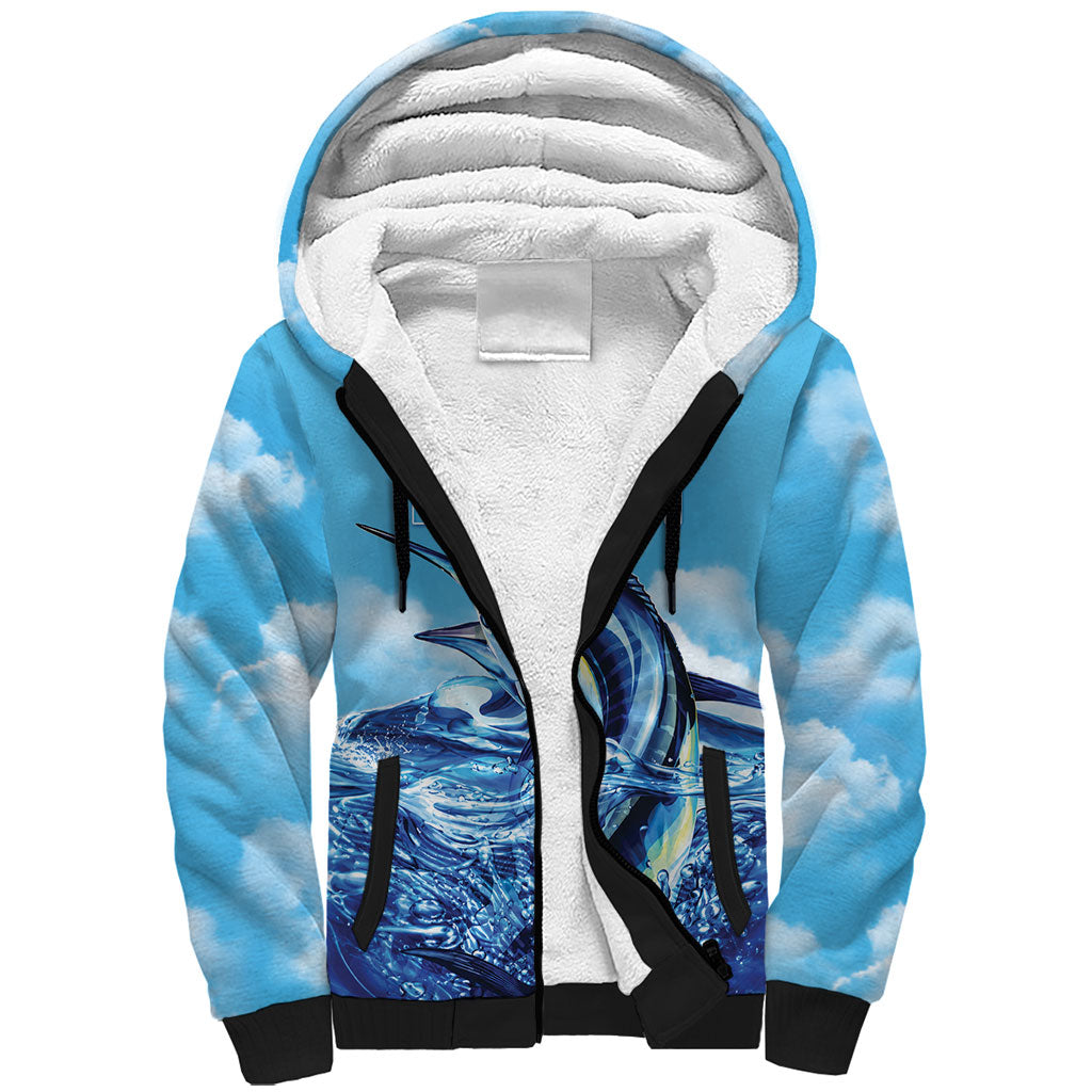 Hawaii Blue Marlin Fishing Sherpa Hoodie