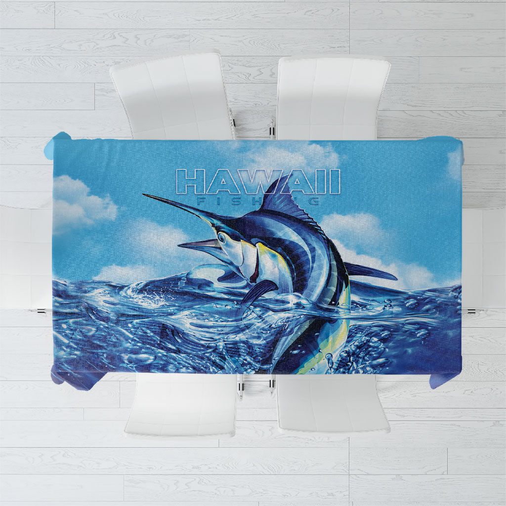 Hawaii Blue Marlin Fishing Tablecloth LT05 Blue - Polynesian Pride