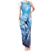 Hawaii Blue Marlin Fishing Tank Maxi Dress LT05 Women Blue - Polynesian Pride