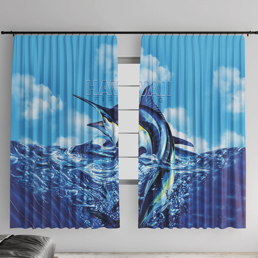 Hawaii Blue Marlin Fishing Window Curtain