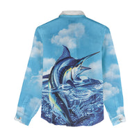 Hawaii Blue Marlin Fishing Women Casual Shirt