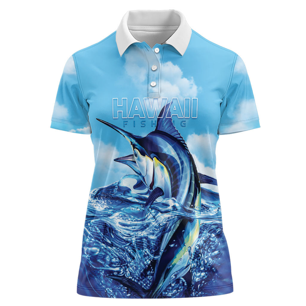 Hawaii Blue Marlin Fishing Women Polo Shirt