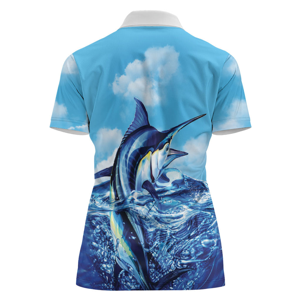 Hawaii Blue Marlin Fishing Women Polo Shirt