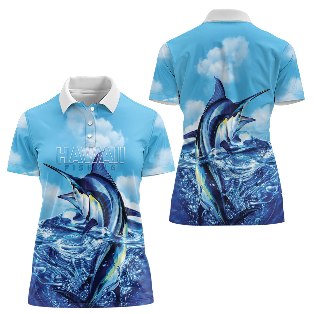 Hawaii Blue Marlin Fishing Women Polo Shirt