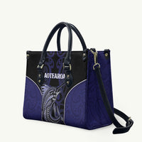 New Zealand Aotearoa Leather Bag Blue Marlin Fishing Maori Pattern