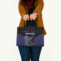New Zealand Aotearoa Leather Bag Blue Marlin Fishing Maori Pattern