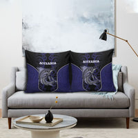New Zealand Aotearoa Pillow Cover Blue Marlin Fishing Maori Pattern