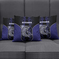 New Zealand Aotearoa Pillow Cover Blue Marlin Fishing Maori Pattern