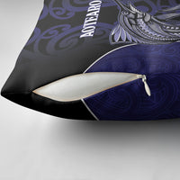 New Zealand Aotearoa Pillow Cover Blue Marlin Fishing Maori Pattern