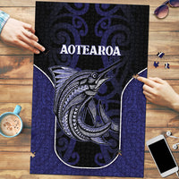 New Zealand Aotearoa Puzzle Blue Marlin Fishing Maori Pattern