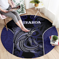 New Zealand Aotearoa Round Carpet Blue Marlin Fishing Maori Pattern LT05 - Polynesian Pride