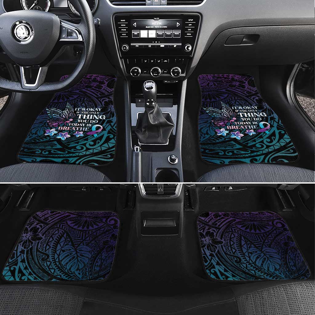 Polynesia Suicide Prevention Awareness Car Mats Keep Going The World Needs You LT05 Set 4pcs Purple - Polynesian Pride